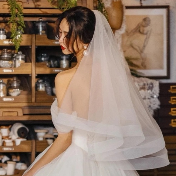 Double layer tulle wedding veil bride bridal - Picture 1 of 6